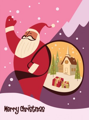 Christmas in Vermont travel poster